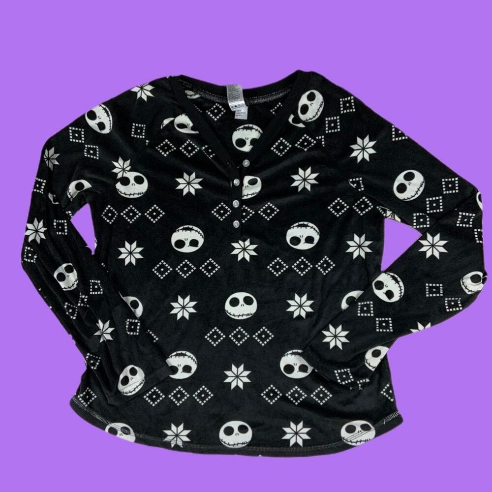 Disney Tim Burton The Nightmare Before Christmas Jack Skellington  Pajama Top.